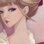 53943 art prekrasnyj anime blondinka lico devushki oborkami mjagkaja dm145 komnata doma steny sovremennogo iskusstva dekor derevjannoj rame plakat