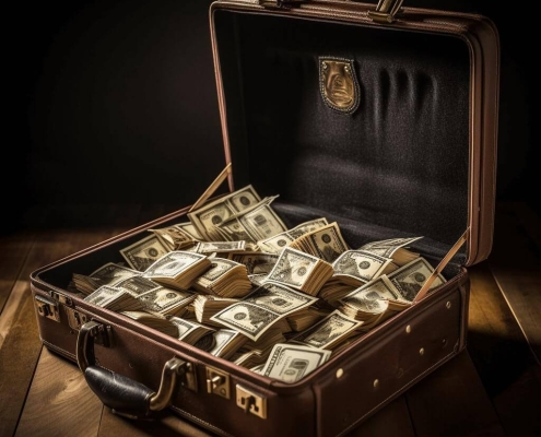 briefcase filled with money